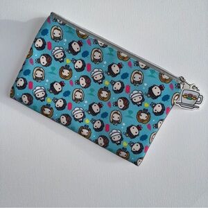 Friends Makeup Bag 8”x5” Pencil Case Blue Novelty Zip Up Pouch